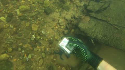 A waterproof notebook was found underwater.