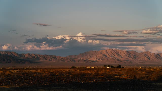 Beautiful Mountain in the evening with clouds moving time-laps