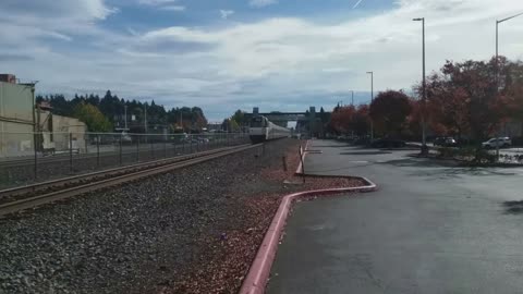 Amtrak Cascades Southbound #2 in Kent, WA on 10/13/2023