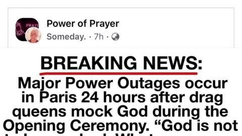Major Power Outages occur in Paris 24 hours after drag queens