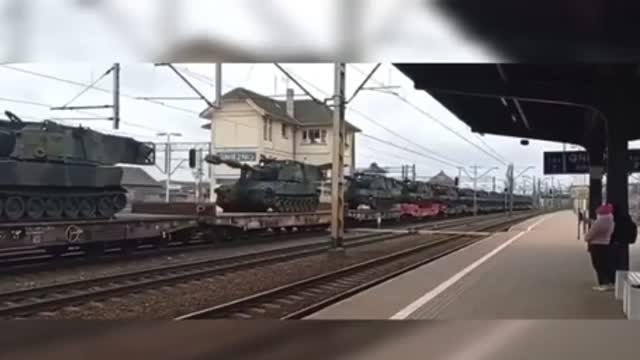 USA military convoy In Poland- Ukraine