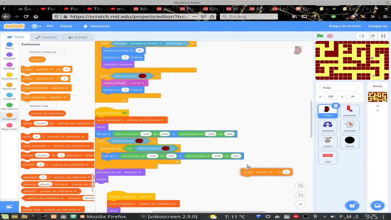 Tworzenie gry "Labirynt" cz. 6- Scratch