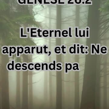 "La Promesse Renouvelée" "Genesis 26:2