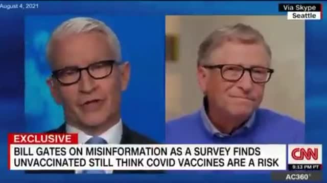 Anderson Cooper/Bill Gates: Can We Ban Unvaxxed From Social Security??