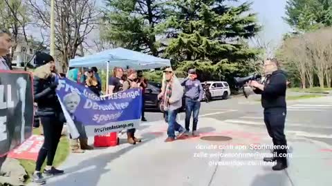 Washington DC 4.11.2022 free Julian Assange British embassy Georgetown support indy media w tts &