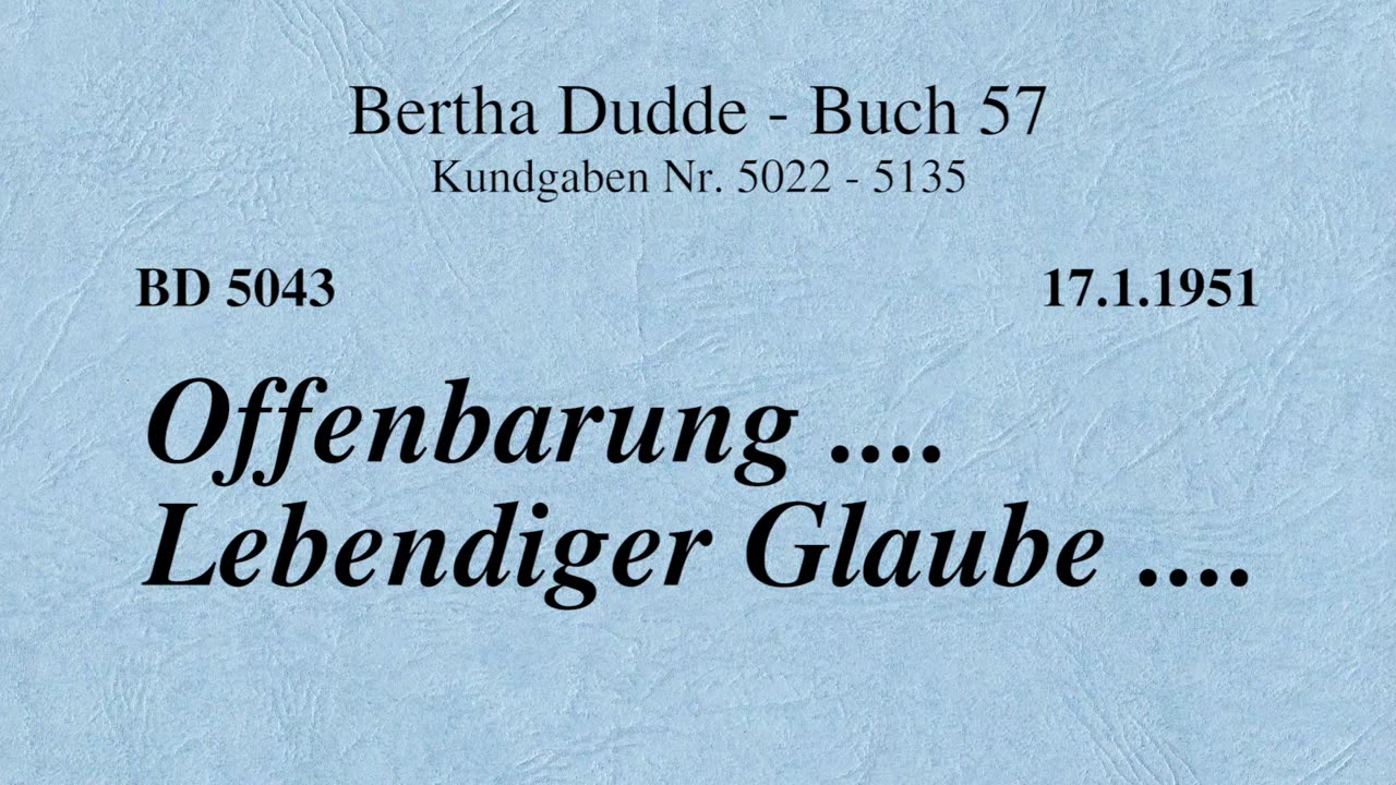 BD 5043 - OFFENBARUNG .... LEBENDIGER GLAUBE ....