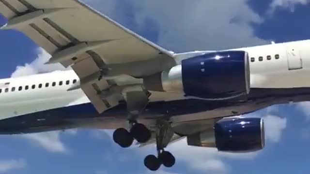 The plane right overhead