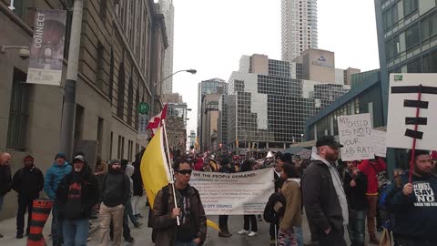 Worldwide freedom march at Yonge Street, Toronto - November 20, 2021