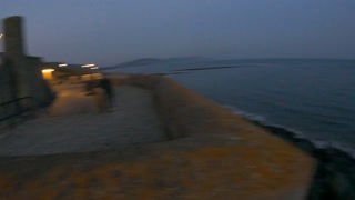 Walking at lyme regis. Sunset. Speedlapse Go pro