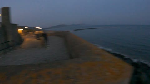 Walking at lyme regis. Sunset. Speedlapse Go pro