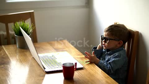 the head master Baby has his Meeting on the phone