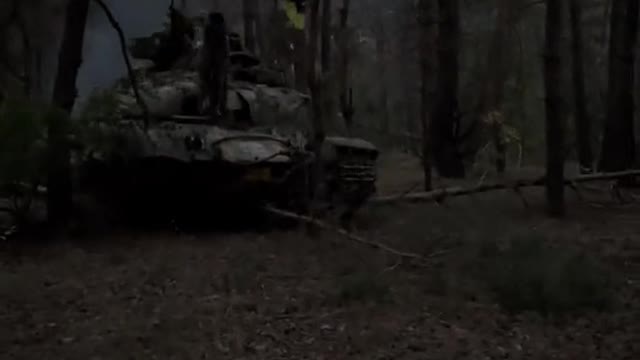 Soviet T-64 under Ukraine's flag, somewhere in Donbass.