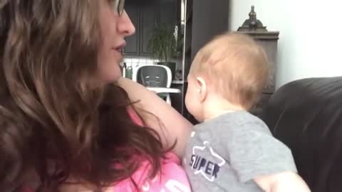 Baby Gets Emotion When Mom Sings Opera