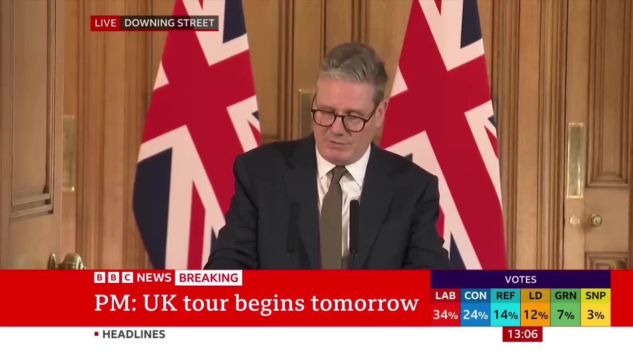 UK Prime Minister Keir Starmer says 'tough decisions' to come, in first news conference