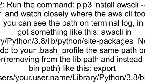 After installing the awslocal CLI with pip3 I am seeing this in my terminal while checking the CLI