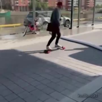Funny guy falls in street