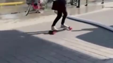 Funny guy falls in street