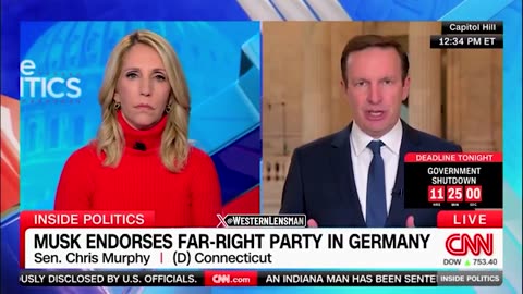 Sen. Murphy Accuses Musk of Endorsing 'Neo-Nazi' Party on CNN