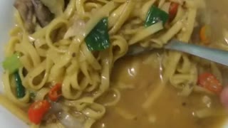 delicious noodle soup eaten in the afternoon