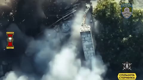 Ukrainian Drone Levels a Small Building