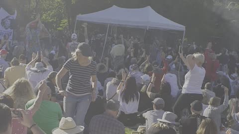 Craig Kelly talks to Brisbane Peaceful gathering via phone regarding his vaccine passport bill