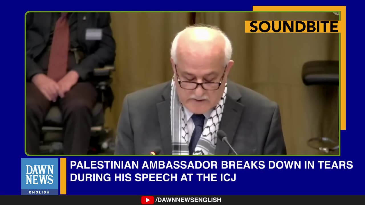 Palestinian Ambassador Breaks Down In Tears During His Speech At The ICJ | Dawn News English