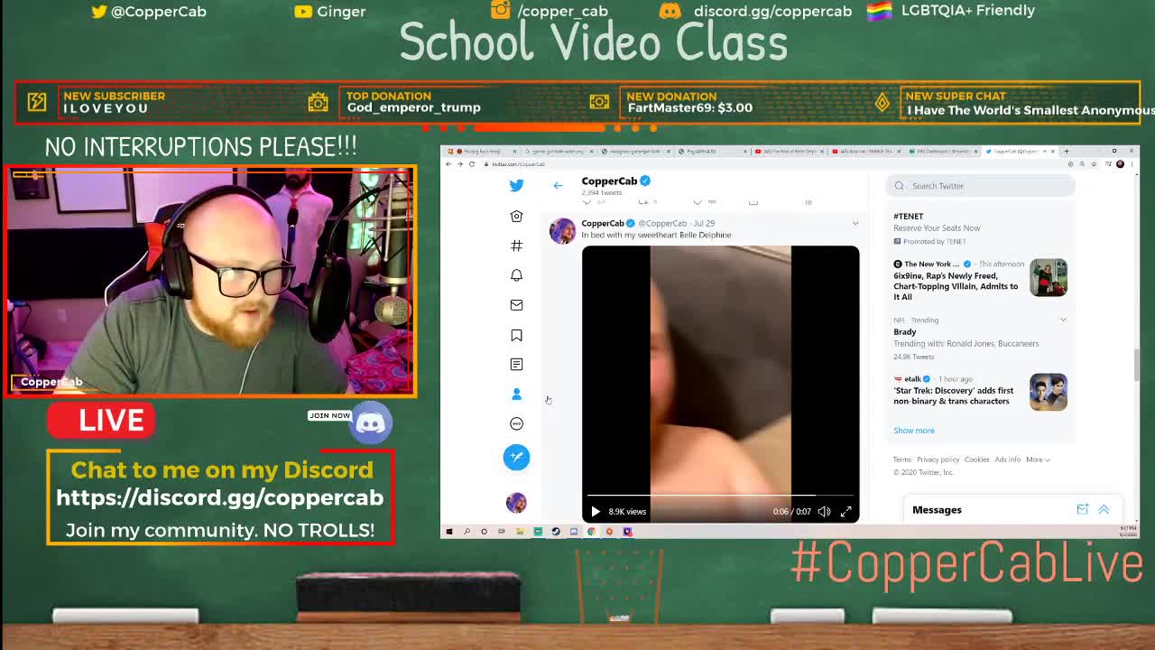 Coppercab shows off his Belle Delphine condom collection