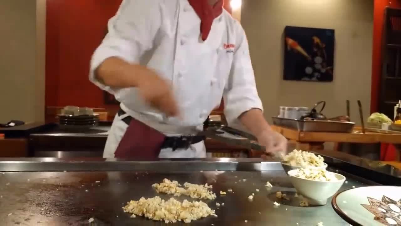 Teppanyaki Show at Benihana - Toronto, Ontario-5