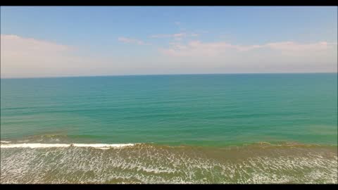 Sunny Day Blue Sky and Blue Water in Crucita, Ecuador