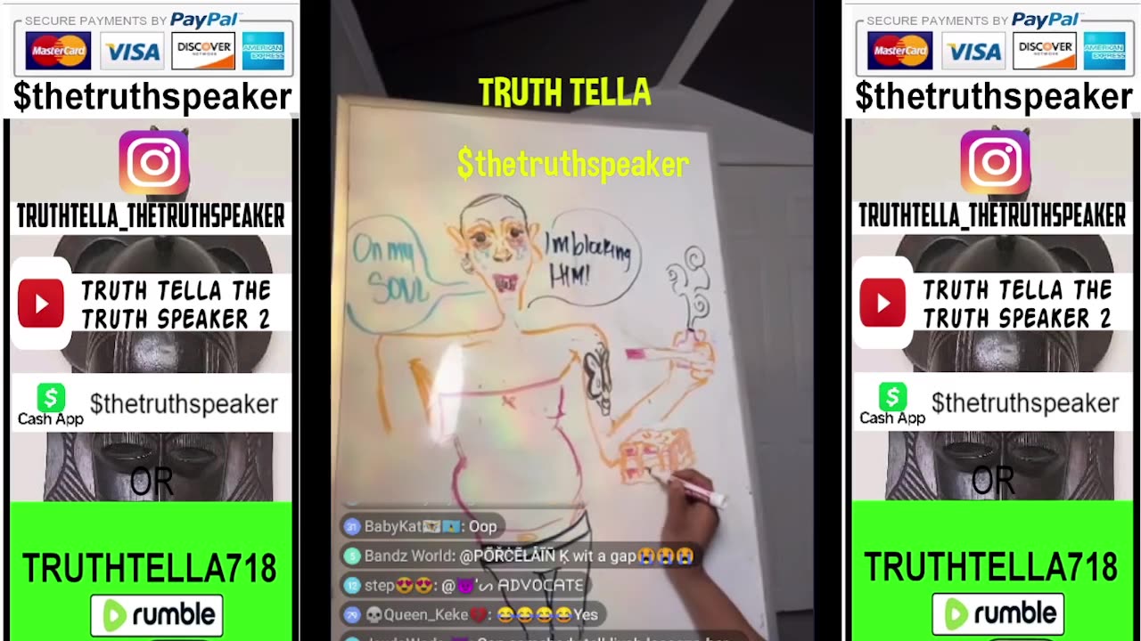 LIYAH THE DOLL THE ARTIST IS BACKKK! DRAWS TRAP CECE ON THE WHITE BOARD