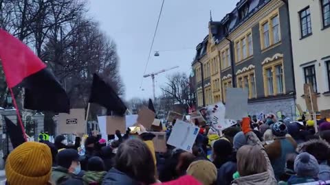 Thousands Gather In Front of The Russian Embassy In Helsinki To Protest Russian Invasion of Ukraine