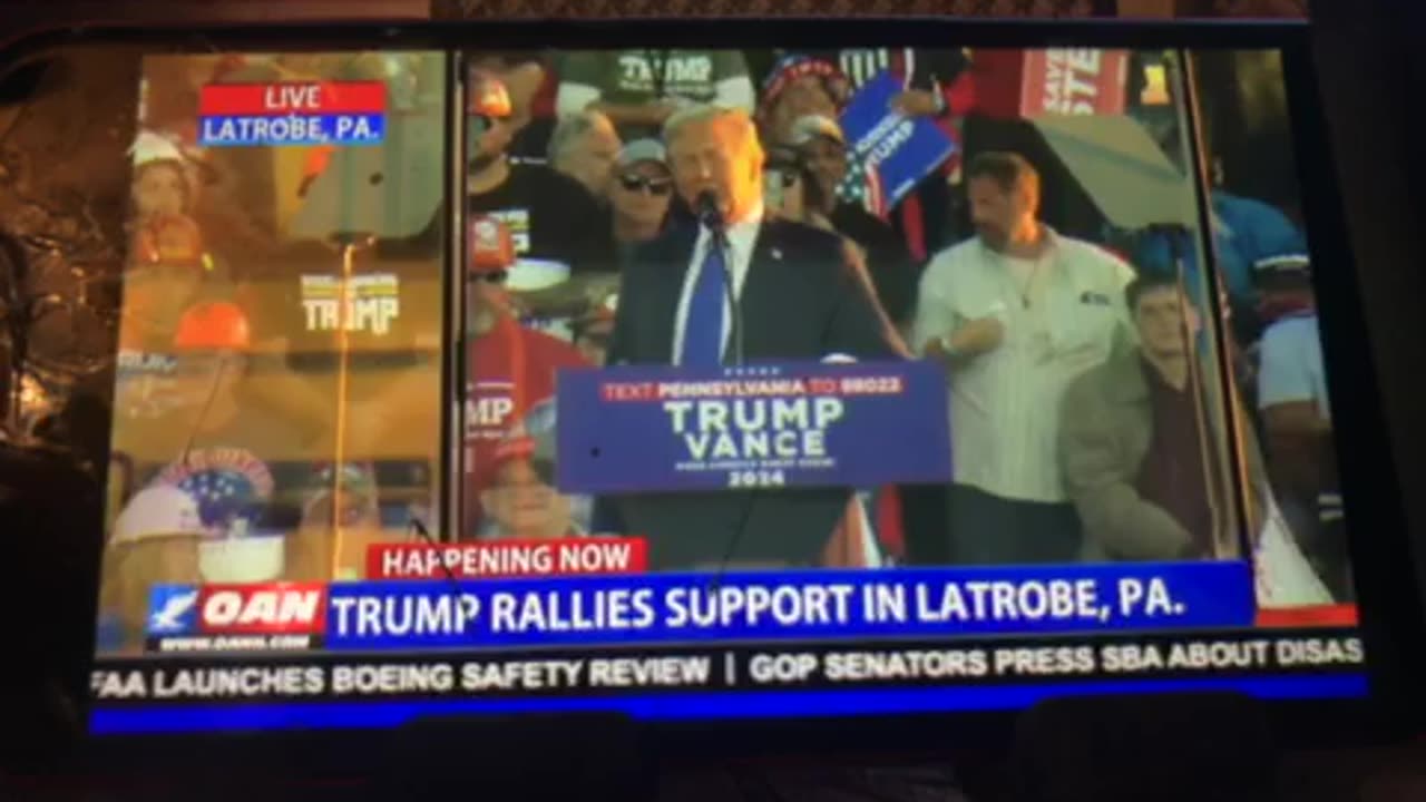 🦅 OANN president Donald Trump rallies Latrobe Pennsylvania Saturday 06:22 pm Saturday 06:20 pm