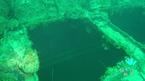 Entering the engine room Kensho Maru, Truk Lagoon Nov 2019