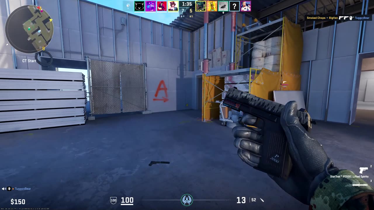 Pistol round Clutch up