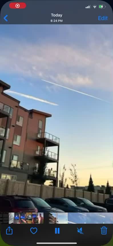 A jet plane in the sky of Edmonton