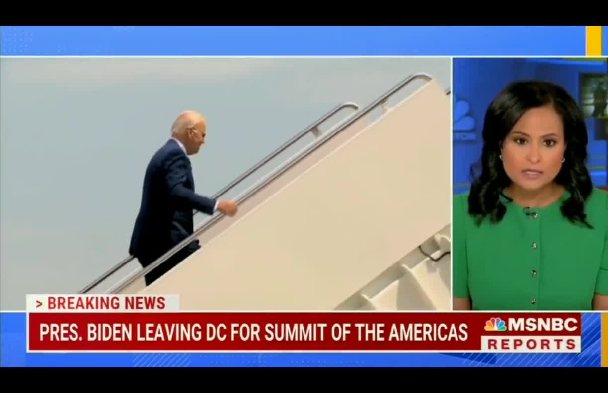 Joe Biden tripped again while climbing the stairs to Air Force One.