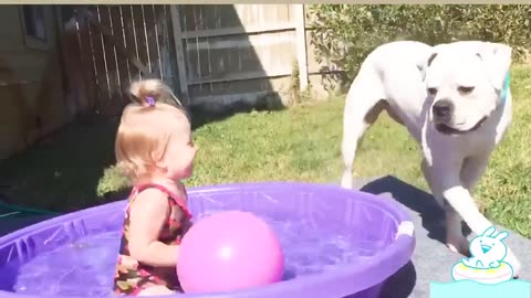Funny Babies Playing With Water