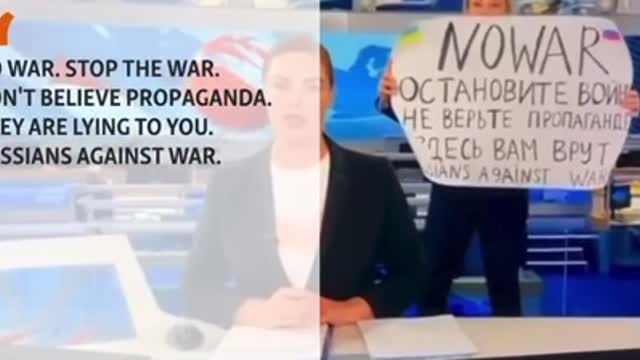 Russian tv news hit by anti-war protest in studio