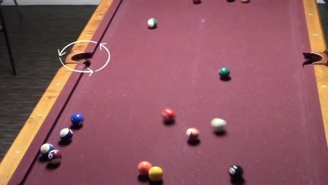 2 balls in the side pocket on the kickback.