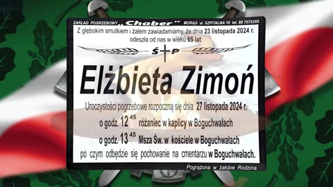 Pożegnanie Eli, naszej Kamratki Wt. 26.11.2024r. W. Olszański, M. Osadowski Rodacy Kamraci NPTV.pl