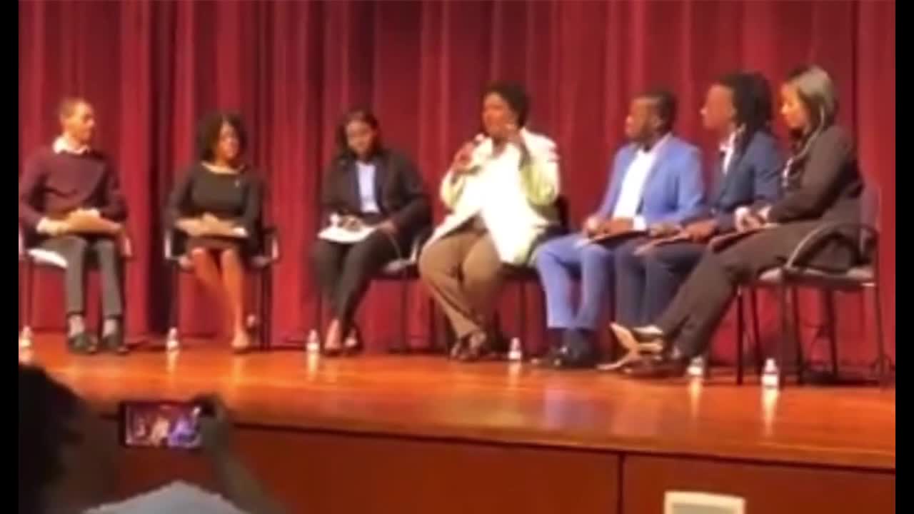 Stacey Abrams, “There is no such thing as a heartbeat at 6 weeks. It is a manufactured sound…”