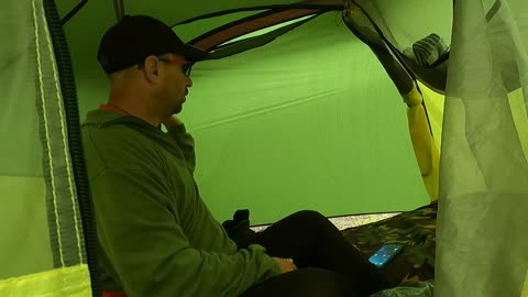 Test footage before filming inside budget tent