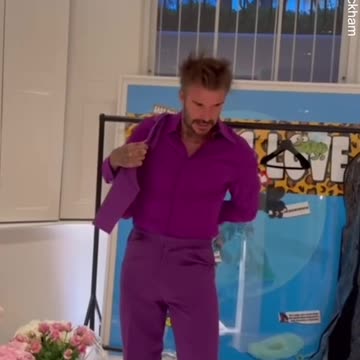 Posh and Becks squeeze into wedding outfits after 25 years