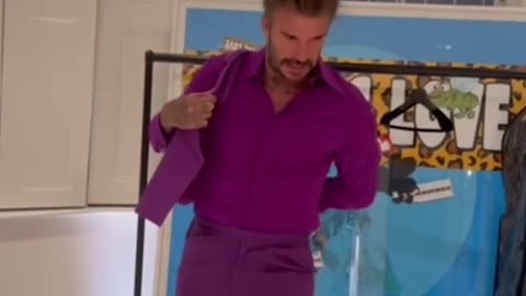 Posh and Becks squeeze into wedding outfits after 25 years