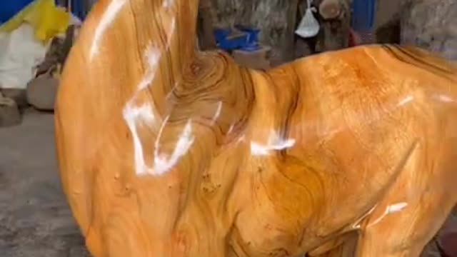 Deer of wood sculpture , Amazing techniques making fast a Deer