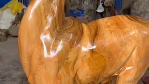 Deer of wood sculpture , Amazing techniques making fast a Deer