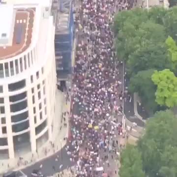 Aerial Footage of Lockdown Protest (London, 6/26/21)