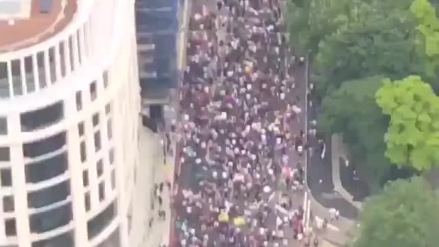 Aerial Footage of Lockdown Protest (London, 6/26/21)