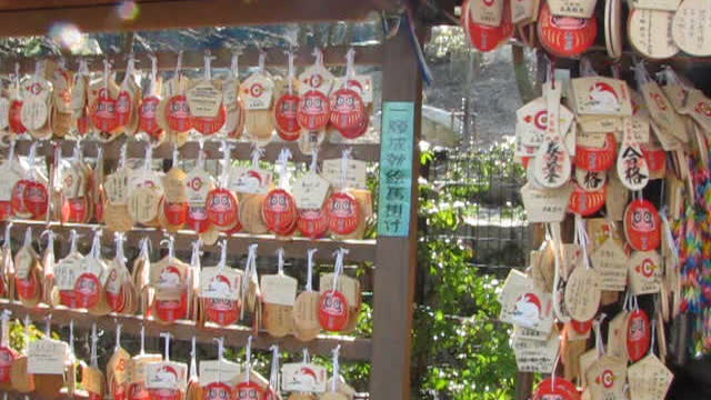 Japanese wishing plaques at a Temple in Kyoto