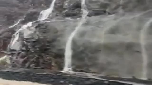 At mountain during rain